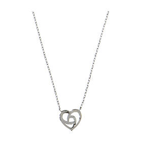 Silver-plated heart necklace Amen 925 silver