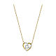 AMEN necklace with braided heart, gold plated 925 silver and white rhinestones s1
