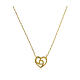 AMEN necklace with braided heart, gold plated 925 silver and white rhinestones s2