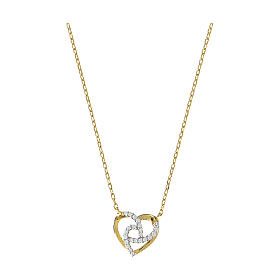 AMEN heart necklace with white zircons and 925 silver