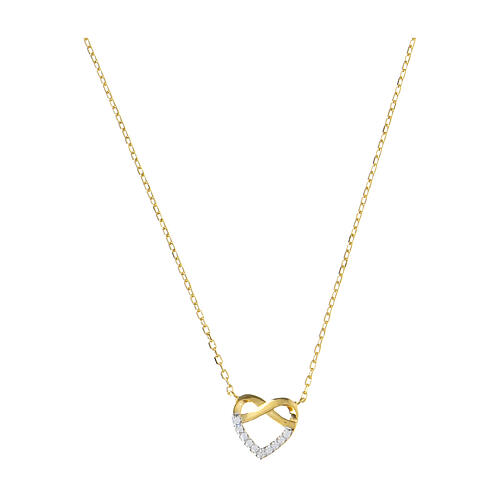 AMEN necklace with braided heart, gold plated 925 silver 1