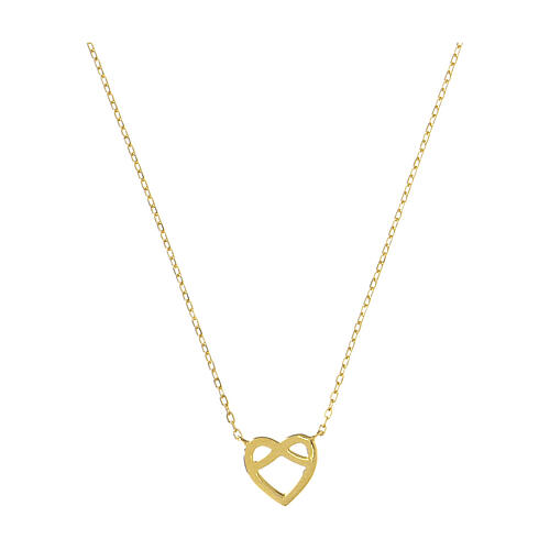 AMEN necklace with braided heart, gold plated 925 silver 2