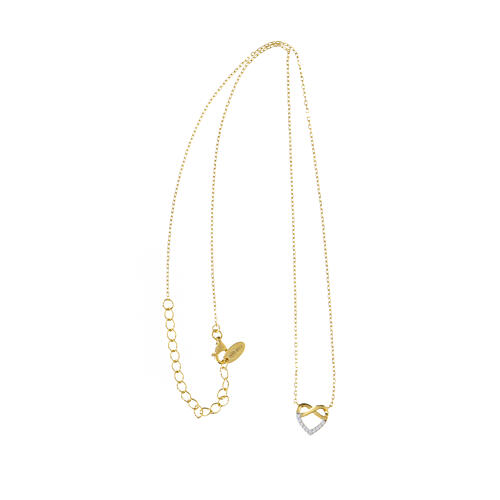 AMEN necklace with braided heart, gold plated 925 silver 3