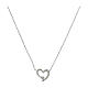 AMEN necklace with stylised heart and stars, 925 silver and white rhinestones s2