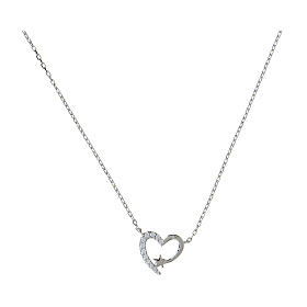 925 silver heart star necklace AMEN