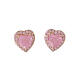 AMEN stud earrings, pink heart with white rhinestones, gold plated 925 silver s1