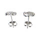AMEN stud earrings with braided heart, 925 silver and white rhinestones s2