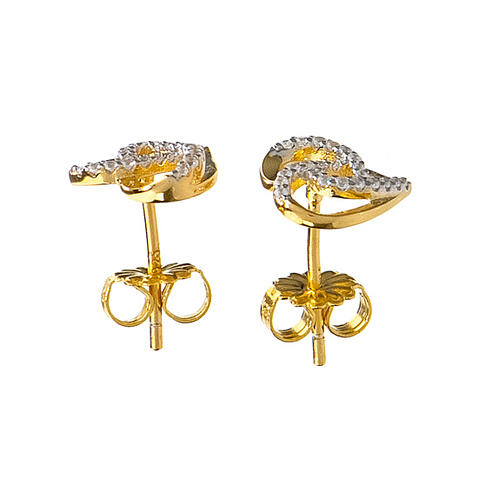 Orecchini dorati argento 925 AMEN cuore intrecciato 2