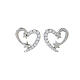 AMEN stud earrings, heart and stars, 925 silver and rhinestones s1