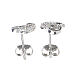 AMEN stud earrings, heart and stars, 925 silver and rhinestones s2
