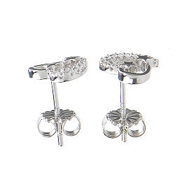 Heart and star earrings AMEN silver 925 zircons