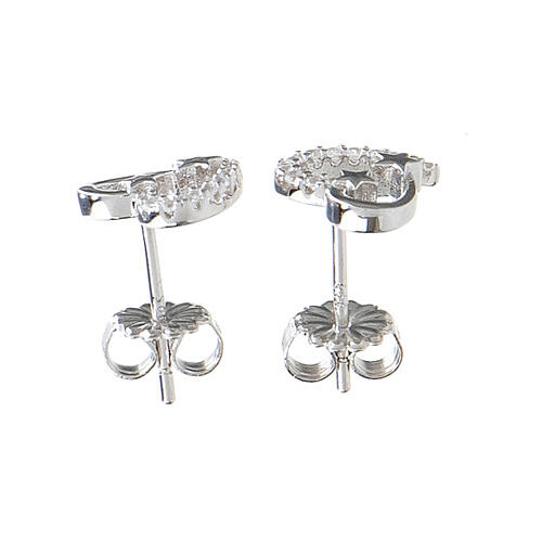 Heart and star earrings AMEN silver 925 zircons 2