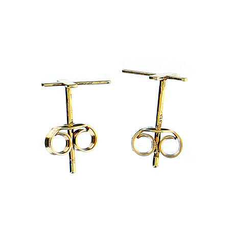 Stud earrings AMEN, cross-shaped, 9K gold 2