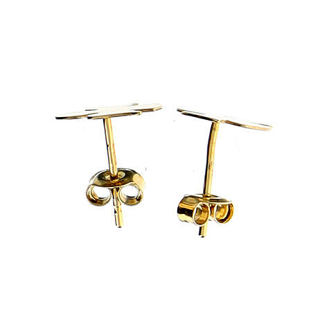 Stud earrings AMEN, angel-shaped, 9K gold 2