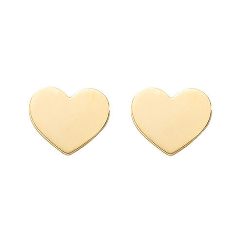 Stud earrings AMEN, heart-shaped, 9K yellow gold 1