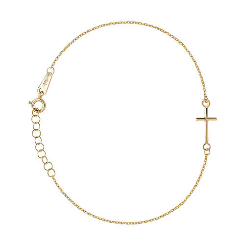 9 Kt gold cross bracelet AMEN 2