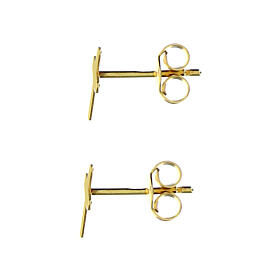 AMEN cross-shaped stud earrings, 9K gold