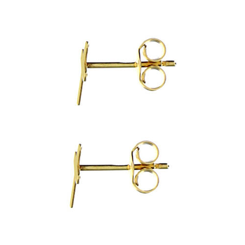 AMEN cross-shaped stud earrings, 9K gold 2
