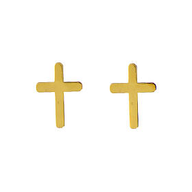 Boucles d'oreilles en pendants AMEN or 9K croix