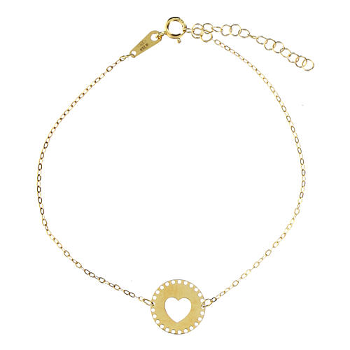 Bracciale cerchio con cuore AMEN oro 9 Kt 1