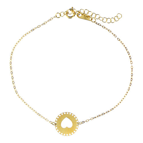 Bracciale cerchio con cuore AMEN oro 9 Kt 2