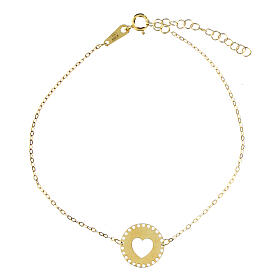 9 Kt gold AMEN circle bracelet with heart