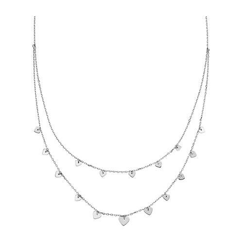 Double heart necklace in 925 silver AMEN 1