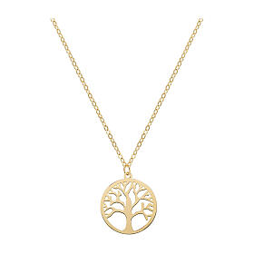 AMEN necklace with Tree of Life medal, 9K gold