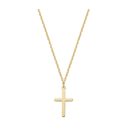 AMEN necklace with cross-shaped pendant, 9K gold 1