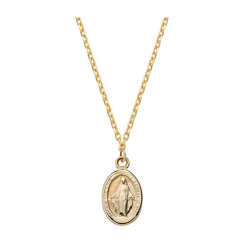 AMEN necklace with Miraculous Medal, 9K gold 1