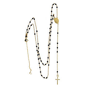 AMEN rosary necklace, 9K gold and enamel