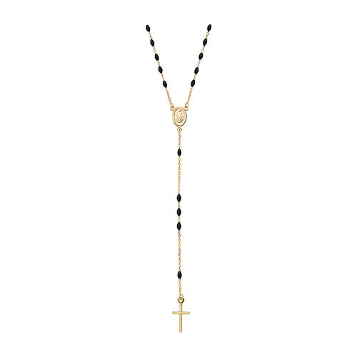 AMEN rosary necklace, 9K gold and enamel 1