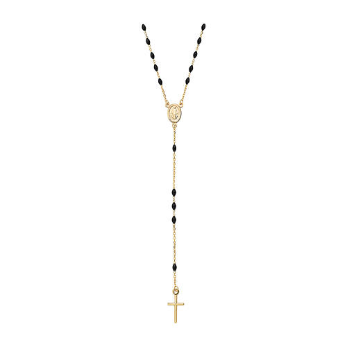 AMEN rosary necklace in 9Kt gold and enamel 1