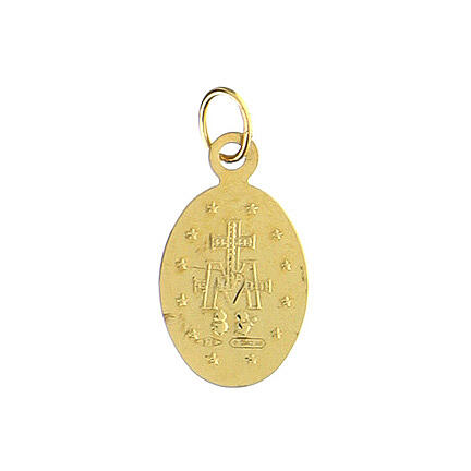 Anhänger, Wundertätige Medaille, AMEN, 375er Gelbgold, 1,1 cm 2