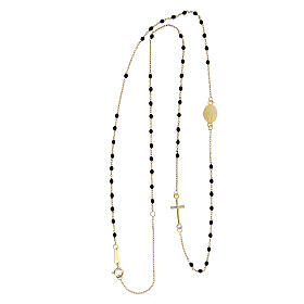 AMEN rosary choker, 9K gold, black beads