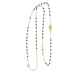 9 Kt gold AMEN choker rosary with black beads