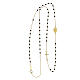 9 Kt gold AMEN choker rosary with black beads s2