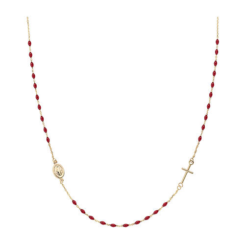 AMEN choker rosary necklace ruby ​​and 9 kt 1