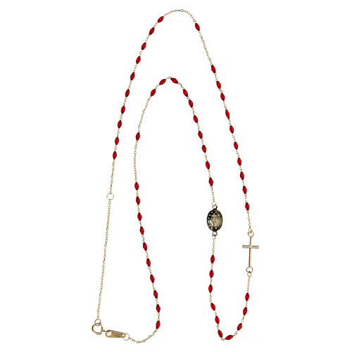 AMEN choker rosary necklace ruby ​​and 9 kt 2
