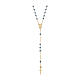 AMEN rosary necklace, 9K gold and dark blue crystals s1