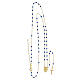 Collier chapelet or 9K et grains bleus AMEN s2