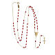 AMEN rosary necklace, 9K gold and ruby red crystals s2