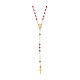 Rosario 9Kt rosso rubino Madonna Miracolosa AMEN s1