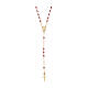 Miraculous medal rosary necklace 9Kt ruby ​​red AMEN s1