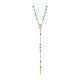 Collier chapelet or 9K et grains vert eau AMEN s1