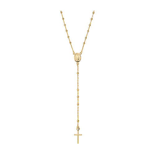 Collar rosario oro amarillo 9 q AMEN Milagrosa 1