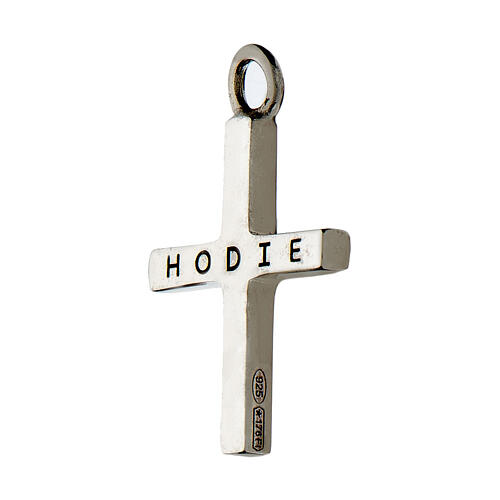 Saint Expedite cross pendant in 925 silver 'Hodie' 2