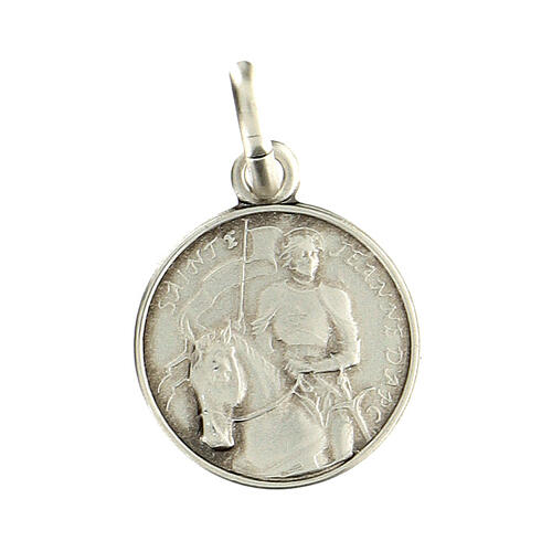 Medalla Santa Juana de Arco plata 925 12 mm 1