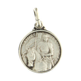 Medaglia argento 925 Santa Giovanna d'Arco 14 mm 
