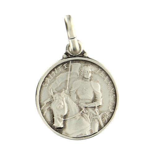 Medaglia argento 925 Santa Giovanna d'Arco 14 mm  1